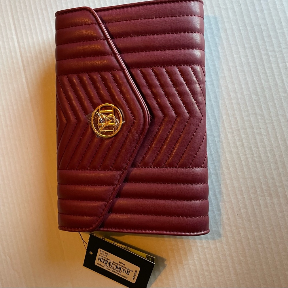 Badgley Mischka quilted crossbody with gold chain